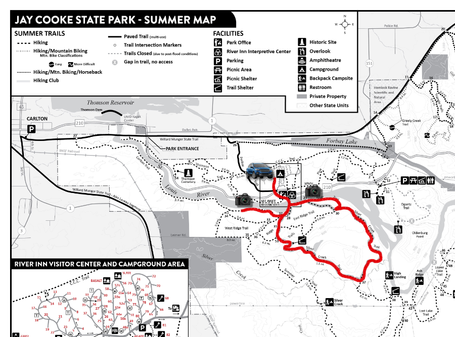 Map of Jay Cooke State Park